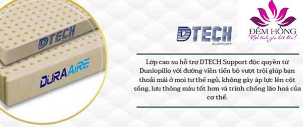 Lớp cao su hỗ trợ DTECH Support độc quyền từ Dunlopillo