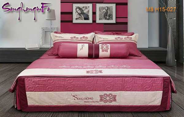 Mẫu chăn ga gối Sông Hồng dòng Home mã H15-027