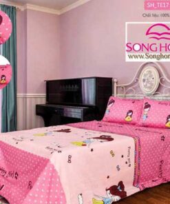 Mẫu vỏ chăn ga gối cho bé gái cotton 100% nhập khẩu