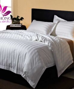 Địa chỉ bán chăn ga gối trắng kẻ sọc cho khách sạn uy tín chất lượng cao