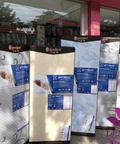 Đệm bông tinh khiết QueenSweet vỏ gấm cao cấp gập 3