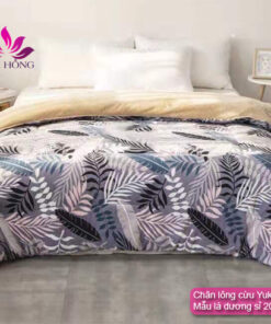Bộ chăn lông cừu Hòa tiết Lá Dương Sỉ