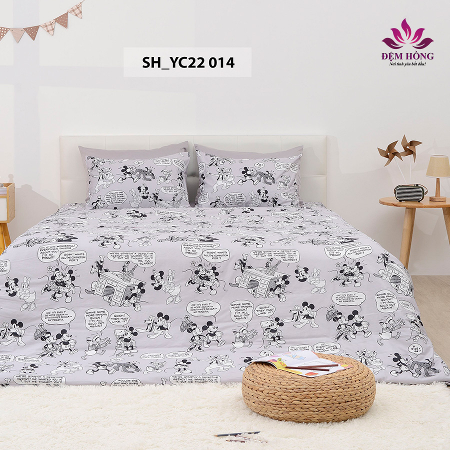 Mẫu chăn ga gối Walt Disney 100% cotton mã mầu YC22014 Mẫu chăn ga gối Walt Disney 100% cotton mã mầu YC22014