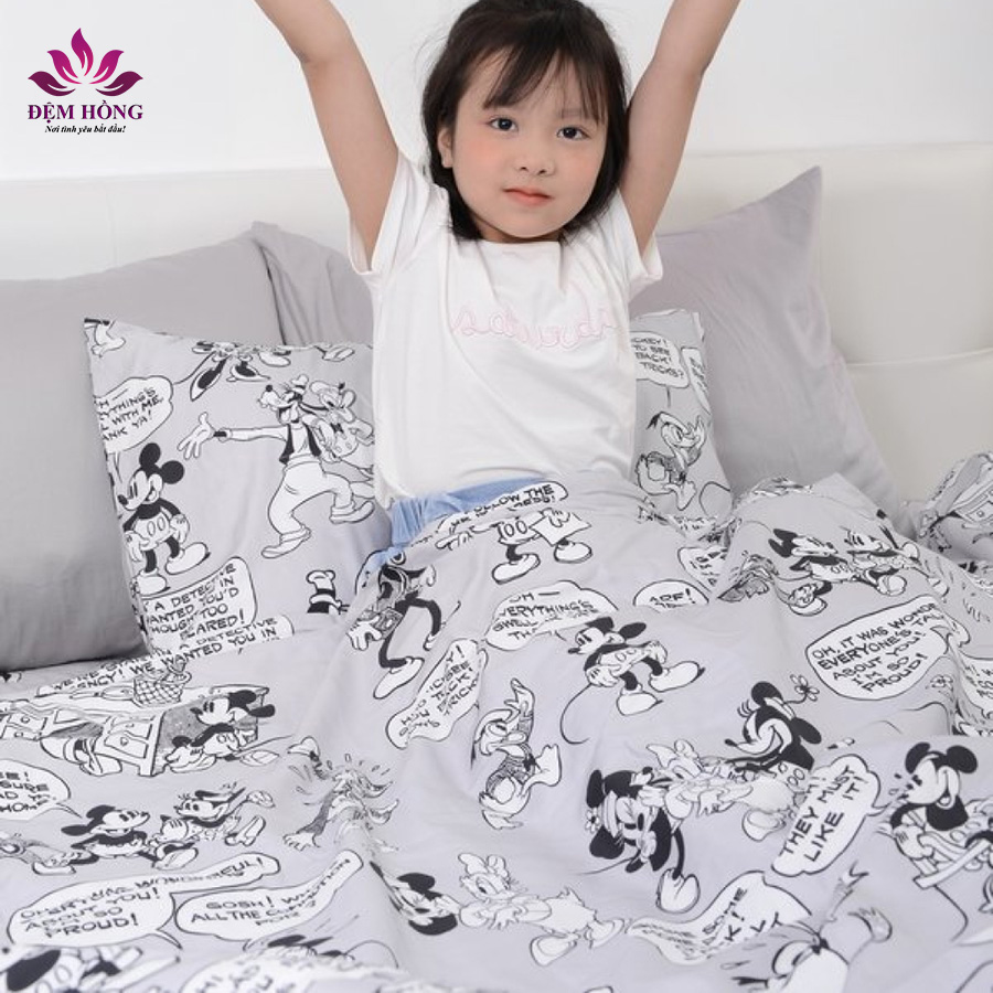 Mẫu chăn ga gối cotton trẻ em Walt Disney cao cấp