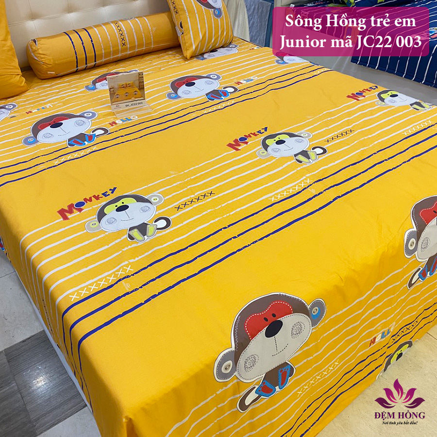 Bộ chăn ga gối trẻ em Sông Hồng JC22003 chất liệu cotton cao cấp