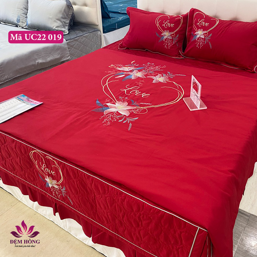 Mẫu chăn ga gối cưới Sông Hồng dòng Urban cao cấp mã UC22 - 019