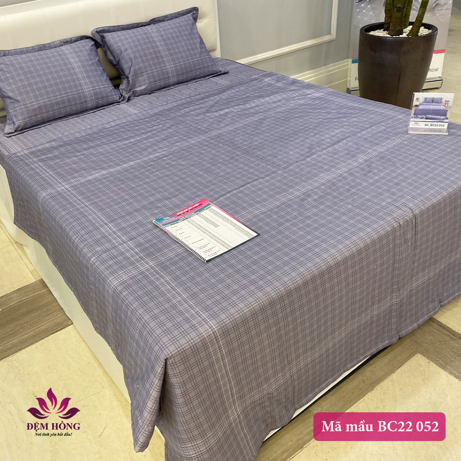 Mẫu chăn ga gối Sông Hồng Basic 100% cotton mã mầu BC22 052