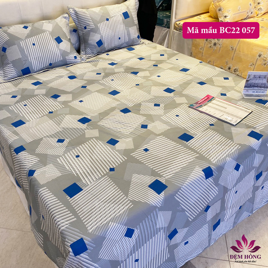 Bộ chăn ga gối Sông Hồng 100% cotton dòng Basic mã mầu BC22 057